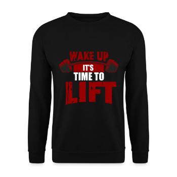 Wake Up It's Time To Lift - Workout - Unisex Sweatshirt - black - Front - Alina (178cm) & Michal (187cm)