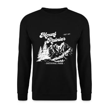Mount Rainier Nationla Park Washington Berge - Unisex Pullover - Schwarz - Vorne - Alina (178cm) & Michal (187cm)