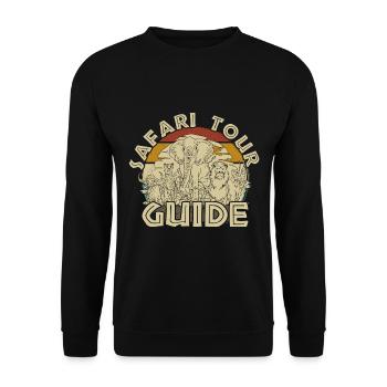 Safari Tour Guide Costume Africa Zoo Tour Tour - Sweat-shirt Unisexe - noir - Devant - Alina (178cm) & Michal (187cm)