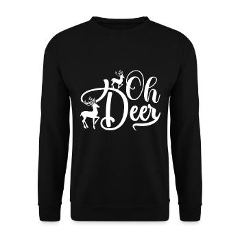 Oh Deer - Unisex Pullover - Schwarz - Vorne - Alina (178cm) & Michal (187cm)