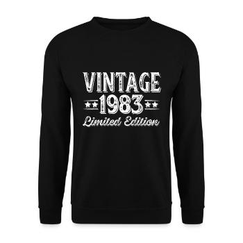 Vintage born in 1983 40 Years Happy Birthday - Unisex Pullover - Schwarz - Vorne - Alina (178cm) & Michal (187cm)