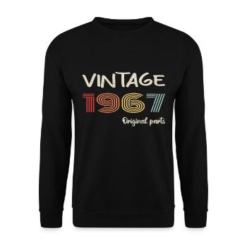 Original 1967 Vintage | Birthday present 1967 - Unisex Sweatshirt - black - Front - Alina (178cm) & Michal (187cm)