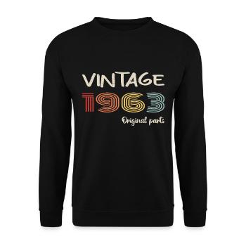Millésime original 1963 | Cadeau d’anniversaire 1963 - Sweat-shirt Unisexe - noir - Devant - Alina (178cm) & Michal (187cm)