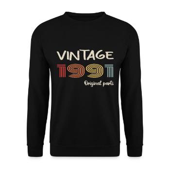 Millésime original 1991 | Cadeau d’anniversaire 1991 - Sweat-shirt Unisexe - noir - Devant - Alina (178cm) & Michal (187cm)