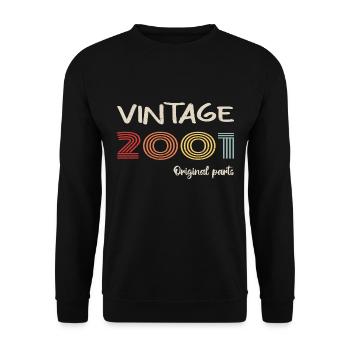 Original 2001 Vintage | Geburtstagsgeschenk 2001 - Unisex Pullover - Schwarz - Vorne - Alina (178cm) & Michal (187cm)