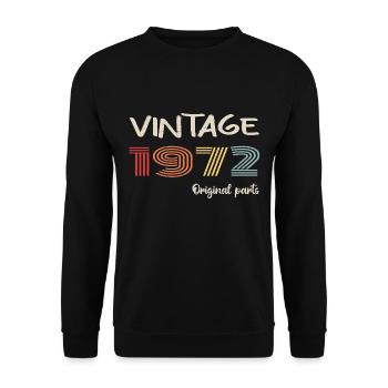 Millésime original 1972 | Cadeau d’anniversaire 1972 - Sweat-shirt Unisexe - noir - Devant - Alina (178cm) & Michal (187cm)