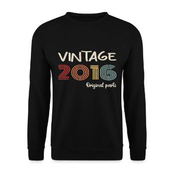Millésime original 2016 | Cadeau d’anniversaire 2016 - Sweat-shirt Unisexe - noir - Devant - Alina (178cm) & Michal (187cm)