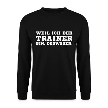 Trainer Spruch Cheftrainer Co-Trainer lustig - Unisex Pullover - Schwarz - Vorne - Alina (178cm) & Michal (187cm)