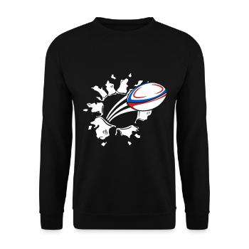 Rugby France Rugby Maillot Pour les Français Et - Sweat-shirt Unisexe - noir - Devant - Alina (178cm) & Michal (187cm)
