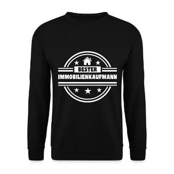 Spruch Immobilienkaufmann Makler - Unisex Pullover - Schwarz - Vorne - Alina (178cm) & Michal (187cm)
