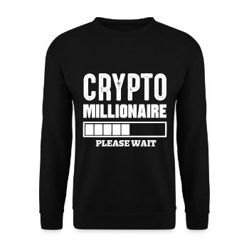 Crypto Millionaire Loading please wait Bitcoin - Unisex Pullover - Schwarz - Vorne - Alina (178cm) & Michal (187cm)