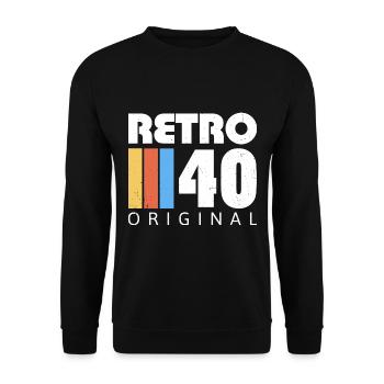 Anniversaire des années 1940 né dans les années 1940 rétro Vintage - Sweat-shirt Unisexe - noir - Devant - Alina (178cm) & Michal (187cm)