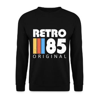 1985 Anniversaire Né En 1985 Rétro Vintage - Sweat-shirt Unisexe - noir - Devant - Alina (178cm) & Michal (187cm)