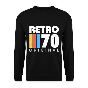 1970 Anniversaire Né En 1970 Rétro Vintage - Sweat-shirt Unisexe - noir - Devant - Alina (178cm) & Michal (187cm)