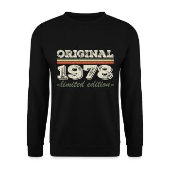 Legende seit 1978 Geboren 1978 Geburtstag 1978 - Unisex Pullover - Schwarz - Vorne - Alina (178cm) & Michal (187cm)