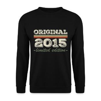 Legende seit 2015 Geboren 2015 Geburtstag 2015 - Unisex Pullover - Schwarz - Vorne - Alina (178cm) & Michal (187cm)