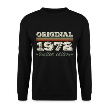 Legende seit 1972 Geboren 1972 Geburtstag 1972 - Unisex Pullover - Schwarz - Vorne - Alina (178cm) & Michal (187cm)