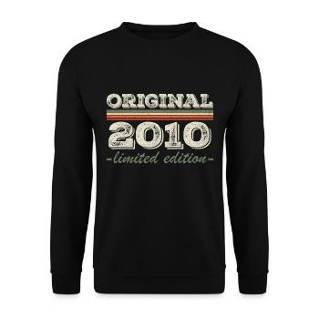 Legende seit 2010 Geboren 2010 Geburtstag 2010 - Unisex Pullover - Schwarz - Vorne - Alina (178cm) & Michal (187cm)