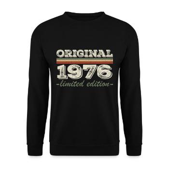 Legende seit 1976 Geboren 1976 Geburtstag 1976 - Unisex Pullover - Schwarz - Vorne - Alina (178cm) & Michal (187cm)