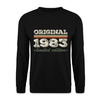 Legend since 1983 Born 1983 Birthday 1983 - Unisex Sweatshirt - black - Front - Alina (178cm) & Michal (187cm)