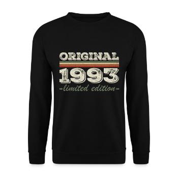 Legend since 1993 Born 1993 Birthday 1993 - Unisex Sweatshirt - black - Front - Alina (178cm) & Michal (187cm)