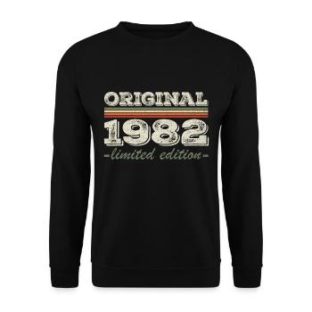 Legende seit 1982 Geboren 1982 Geburtstag 1982 - Unisex Pullover - Schwarz - Vorne - Alina (178cm) & Michal (187cm)
