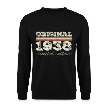 Legende seit 1938 Geboren 1938 Geburtstag 1938 - Unisex Pullover - Schwarz - Vorne - Alina (178cm) & Michal (187cm)