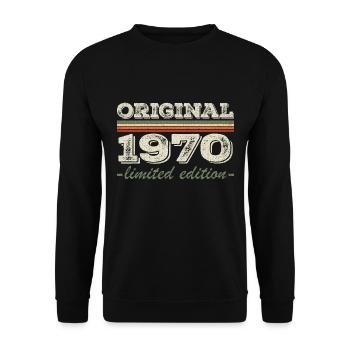 Legende seit 1970 Geboren 1970 Geburtstag 1970 - Unisex Pullover - Schwarz - Vorne - Alina (178cm) & Michal (187cm)