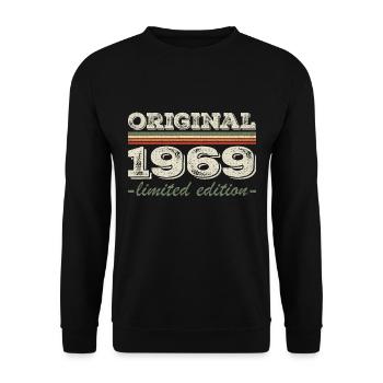 Legend since 1969 Born 1969 Birthday 1969 - Unisex Sweatshirt - black - Front - Alina (178cm) & Michal (187cm)