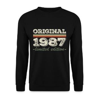 Légende depuis 1987 Né en 1987 Anniversaire 1987 - Sweat-shirt Unisexe - noir - Devant - Alina (178cm) & Michal (187cm)