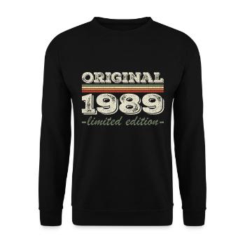 Legende seit 1989 Geboren 1989 Geburtstag 1989 - Unisex Pullover - Schwarz - Vorne - Alina (178cm) & Michal (187cm)
