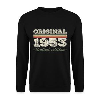 Legende seit 1953 Geboren 1953 Geburtstag 1953 - Unisex Pullover - Schwarz - Vorne - Alina (178cm) & Michal (187cm)