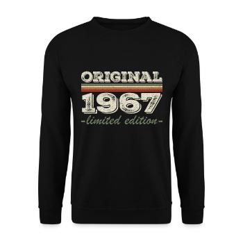 Legende seit 1967 Geboren 1967 Geburtstag 1967 - Unisex Pullover - Schwarz - Vorne - Alina (178cm) & Michal (187cm)