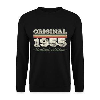 Légende depuis 1955 Né en 1955 Anniversaire 1955 - Sweat-shirt Unisexe - noir - Devant - Alina (178cm) & Michal (187cm)