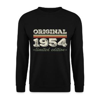 Legende seit 1954 Geboren 1954 Geburtstag 1954 - Unisex Pullover - Schwarz - Vorne - Alina (178cm) & Michal (187cm)