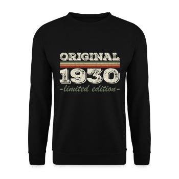 Légende depuis 1930 Né en 1930 Anniversaire 1930 - Sweat-shirt Unisexe - noir - Devant - Alina (178cm) & Michal (187cm)