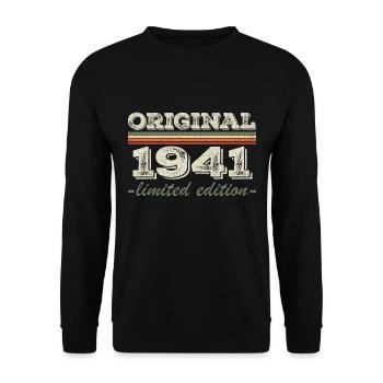Legende seit 1941 Geboren 1941 Geburtstag 1941 - Unisex Pullover - Schwarz - Vorne - Alina (178cm) & Michal (187cm)