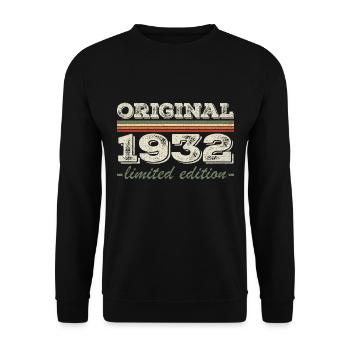 Legende seit 1932 Geboren 1932 Geburtstag 1932 - Unisex Pullover - Schwarz - Vorne - Alina (178cm) & Michal (187cm)