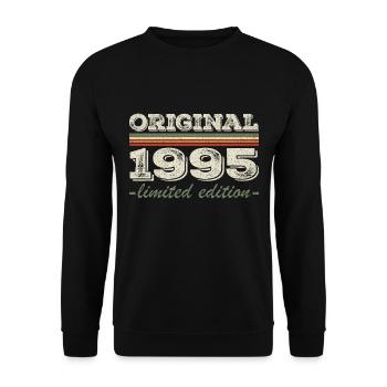 Legend since 1995 Born 1995 Birthday 1995 - Unisex Sweatshirt - black - Front - Alina (178cm) & Michal (187cm)