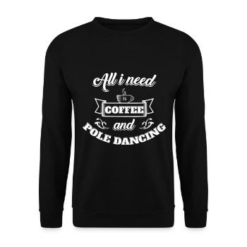 Pole Dance Alles Kaffee Und Pole Dancing - Unisex Pullover - Schwarz - Vorne - Alina (178cm) & Michal (187cm)