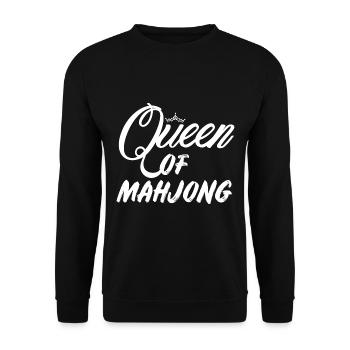 Queen of Mahjong Kartenspiel China - Unisex Pullover - Schwarz - Vorne - Alina (178cm) & Michal (187cm)