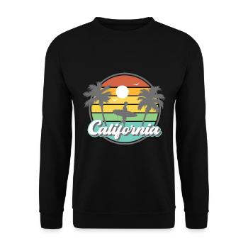 California Retro Surfer Palm Beach Vacances - Sweat-shirt Unisexe - noir - Devant - Alina (178cm) & Michal (187cm)