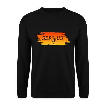 Servus - Unisex Pullover - Schwarz - Vorne - Alina (178cm) & Michal (187cm)