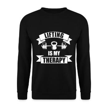 L’haltérophilie est ma thérapie - Sweat-shirt Unisexe - noir - Devant - Alina (178cm) & Michal (187cm)