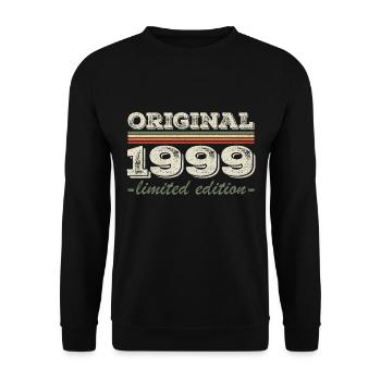 Légende depuis 1999 Né en 1999 Anniversaire 1999 - Sweat-shirt Unisexe - noir - Devant - Alina (178cm) & Michal (187cm)