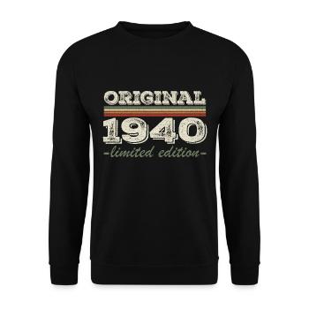 Legende seit 1940 Geboren 1940 Geburtstag 1940 - Unisex Pullover - Schwarz - Vorne - Alina (178cm) & Michal (187cm)