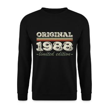 Legende seit 1988 Geboren 1988 Geburtstag 1988 - Unisex Pullover - Schwarz - Vorne - Alina (178cm) & Michal (187cm)