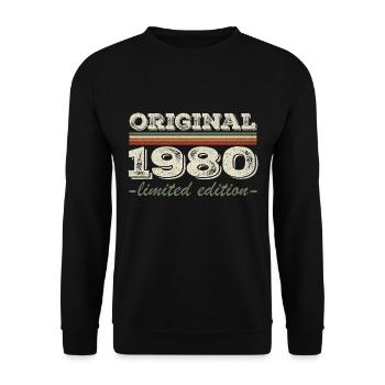 Legende seit 1980 Geboren 1980 Geburtstag 1980 - Unisex Pullover - Schwarz - Vorne - Alina (178cm) & Michal (187cm)