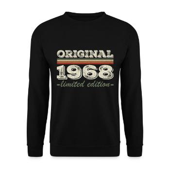 Legende seit 1968 Geboren 1968 Geburtstag 1968 - Unisex Pullover - Schwarz - Vorne - Alina (178cm) & Michal (187cm)