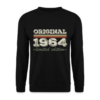 Légende depuis 1964 Né en 1964 Anniversaire 1964 - Sweat-shirt Unisexe - noir - Devant - Alina (178cm) & Michal (187cm)